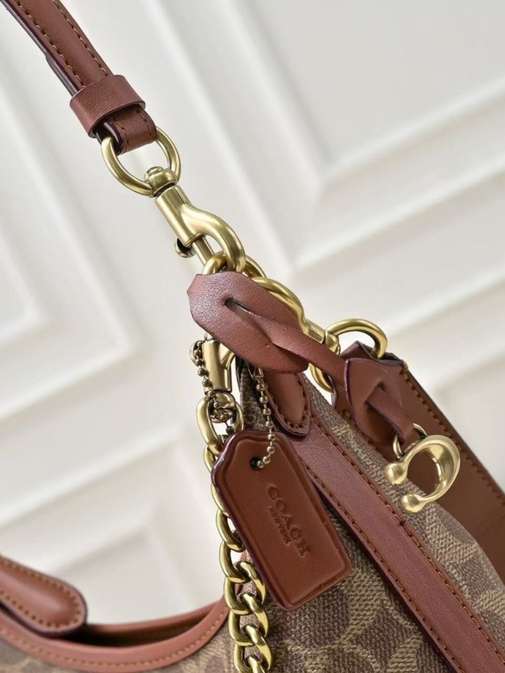 Coach Brown Signature Canvas Convertible Crossbody - Picture 4 of 5